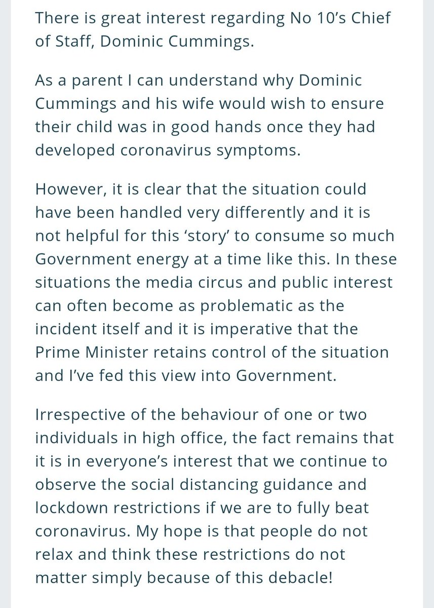 Derek Thomas St Ives uses his own words, but can't quite bring himself to say Cummings was wrong and besides it's the media.