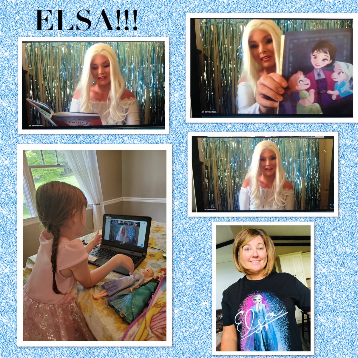 Kindercarrie's tweet photo. We had a special visitor straight from Arendelle and Northuldra at our weekly Zoom! Nothing like seeing the students faces when Elsa appeared at our meeting ❄️ ❄️ #Knight_Vision3 https://t.co/IFQdU6SCxm