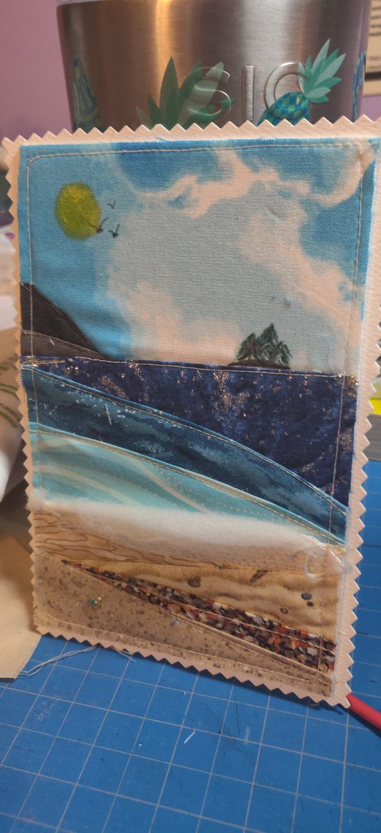 Making fabric postcards to randomly send to people