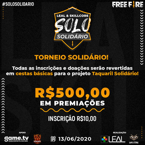 O torneio Solo Solidário LEAL Skillcore está aberto com premiação mínima de R$500,00. Bora jogar? 👉 skillcore.pro/events/solo-so… via <a href="/skill_core/">SkillCore</a> #esports #gaming #startup #crowdfunding #skillcore
