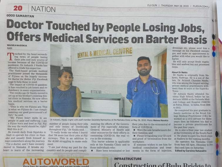 Zeba34740126's tweet photo. Proud of my good friend and doctor for being so considerate.
#fijithewayworldshouldbe #barterisback #proudfijians https://t.co/64yHQnLIQ3