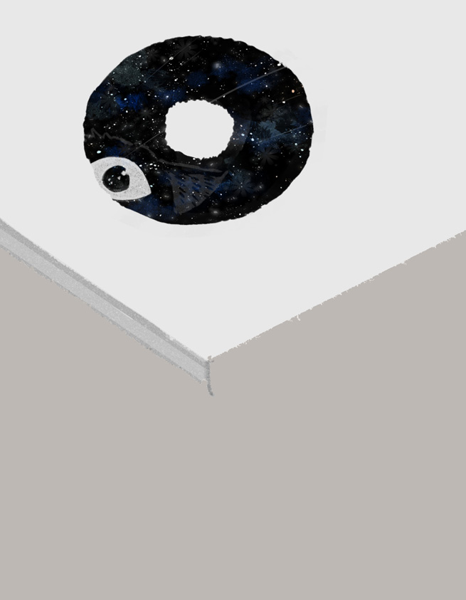 「ドーナッツの穴と宇宙のねこです 」|寺田亜太朗■ねこひろ⑤のイラスト