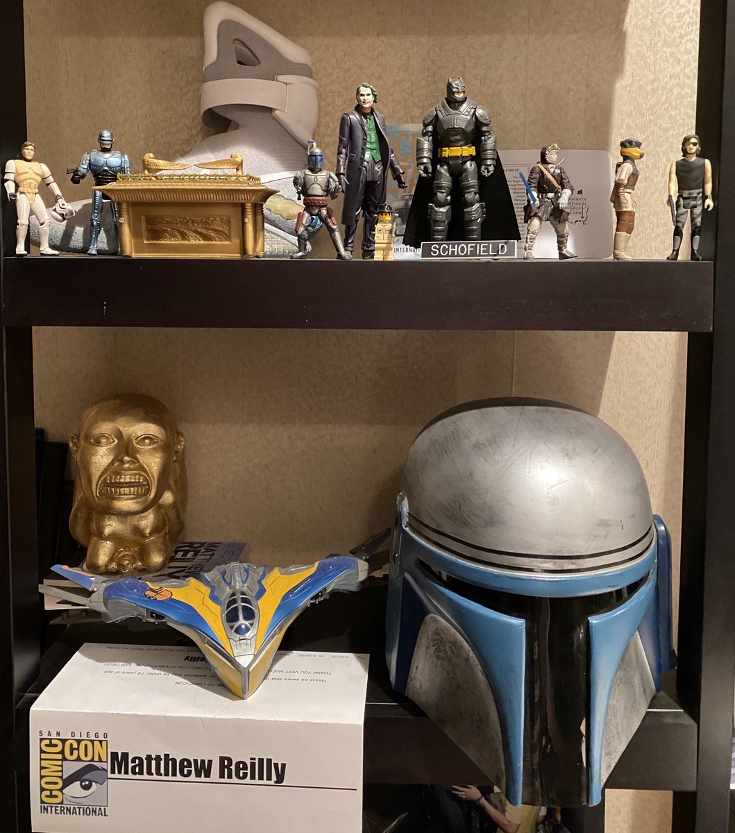 COMING LATER THIS WEEK: JUNE 1: Cover reveal for THE TWO LOST MOUNTAINS. JUNE 5: A brand-new rip-roarin’ rootin’-tootin’ Jack West Jr short story is released. (Oh and this is a shelf in my office. LEGO Jack is in there with the Ark, Han and Snake. See if you can spot him!)