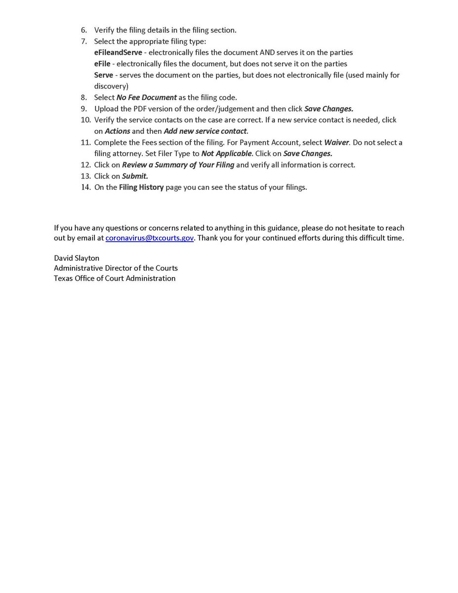 Updated COVID-19 guidance released for the #TXJudiciary including new emergency orders and info on in-person proceedings and jury trials.