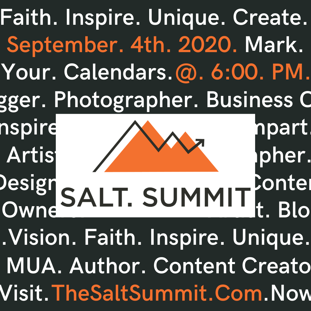 SaltConnections's tweet photo. We invite you to experience art, clothing/fashion, live music, literature and shop with premier Christian owned and operated business. This is 📈Salt.SUMMIT ⛰ 
September 4, 2020 @ 6:00p
Register to attend today!  
https://t.co/FX8yMOSDIG
Vendor space available. https://t.co/A7hgrYco9p