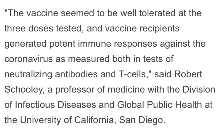 5/ What exactly is going on here? Before this announcement tonight the word had been the Chinese attempts at a vaccine had failed. But Schooley praises the Chinese vaccine trial results: http://www.xinhuanet.com/english/2020-05/28/c_139093054.htm