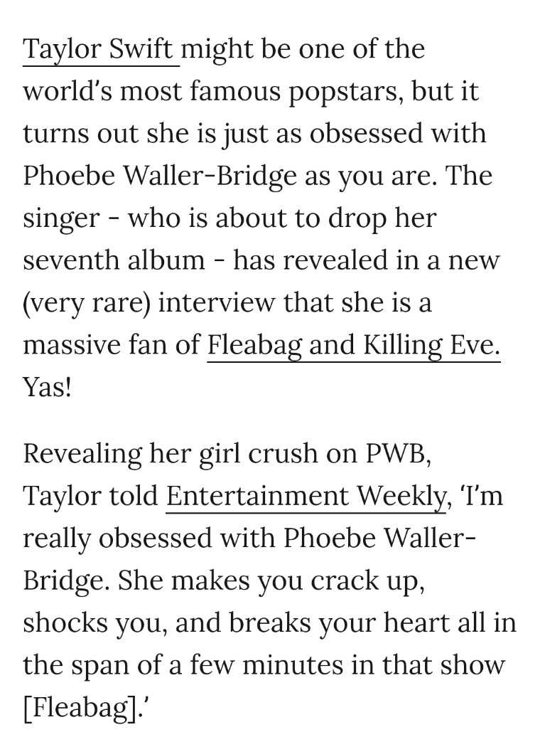 "revealing her girl crush on PWB" SAME TAYLOR, SAME.