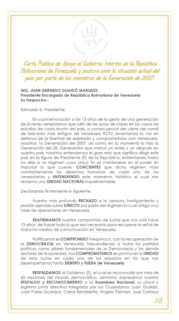 rogerplc's tweet photo. #Atencion Comunicado movimiento estudiantil #generacion2007 https://t.co/UD2Jc3XEui