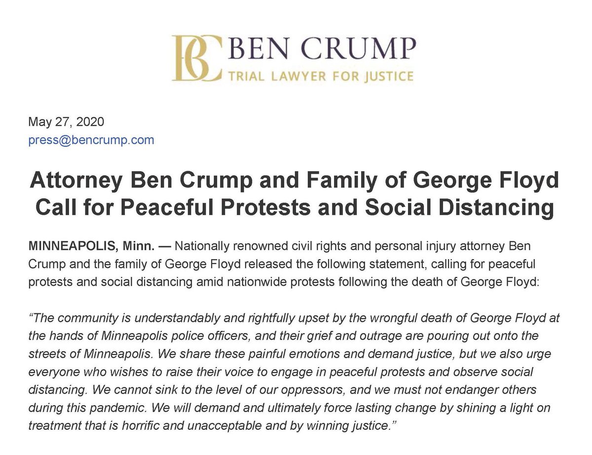 The family has released a statement asking for peaceful protests and social distancing when demanding justice.