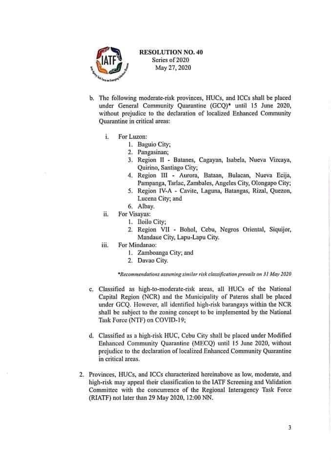cebudailynews's tweet photo. JUST IN: The national Interagency Task Force on the Management of Emerging Infectious Diseases (IATF-EID) has resolved that the ENTIRE CENTRAL VISAYAS, EXCEPT CEBU CITY, be placed under GENERAL COMMUNITY QUARANTINE from June 1 to June 15. https://t.co/X6vDCB3JWY