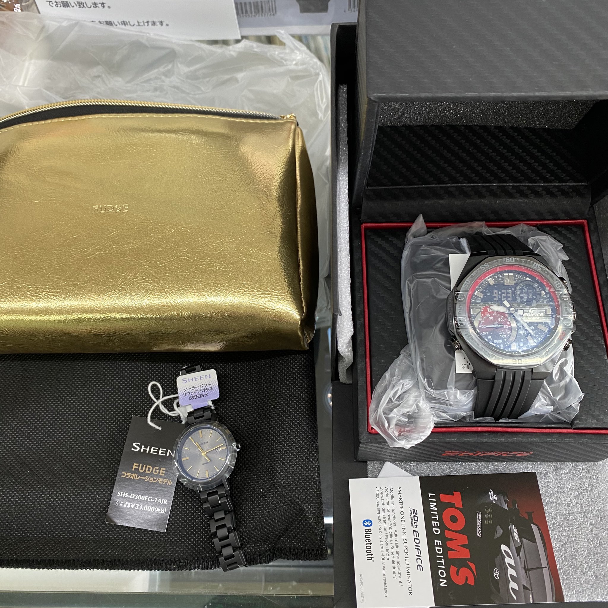 SHEEN FUDGE コラボレーション時計 押しつぶさ SHS-D300FG-1AJR SHEEN FUDGE コラボレーション時計 押しつぶさ SHS-D300FG-1AJR
