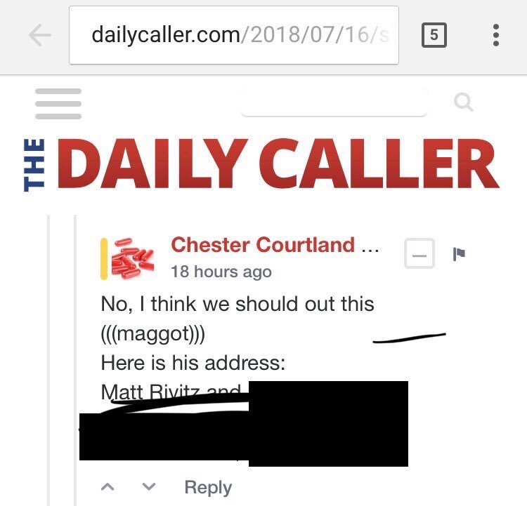And just in case anyone wants to see what it looks like when he engages in this, here’s what appeared under his hit job on me in  @DailyCaller: