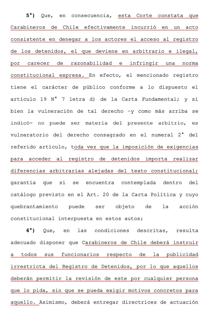 LuisCorderoVega's tweet photo. CS (27.5.2020, rol 24873-2020) Carabineros incurrió en ilegalidad y arbitrariedad al negar el acceso al registro de detenidos en la comisaría, pues su contenido es público. Corte instruye mantener en el recinto listado de personas detenidas en un lugar de libre acceso. https://t.co/HWeKQYMXOA