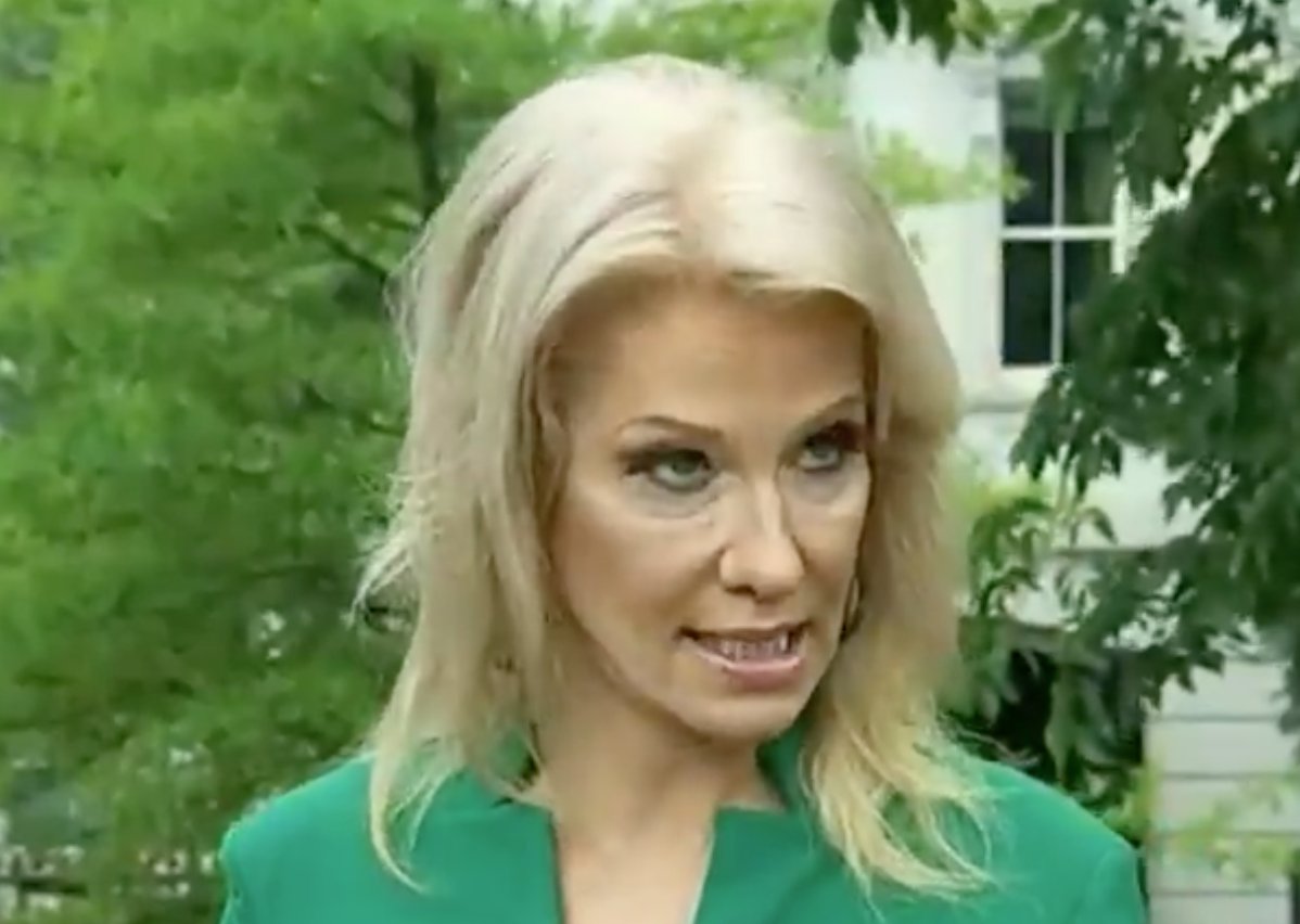 10/ During and after she says, "...to get a cupcake", Ms. Conway tilts her head and neck down as she continues to look at her audience of journalists and elevates her gaze, eyebrows, and forehead (0:07). #BodyLanguage  #BodyLanguageExpert  #EmotionalIntelligence