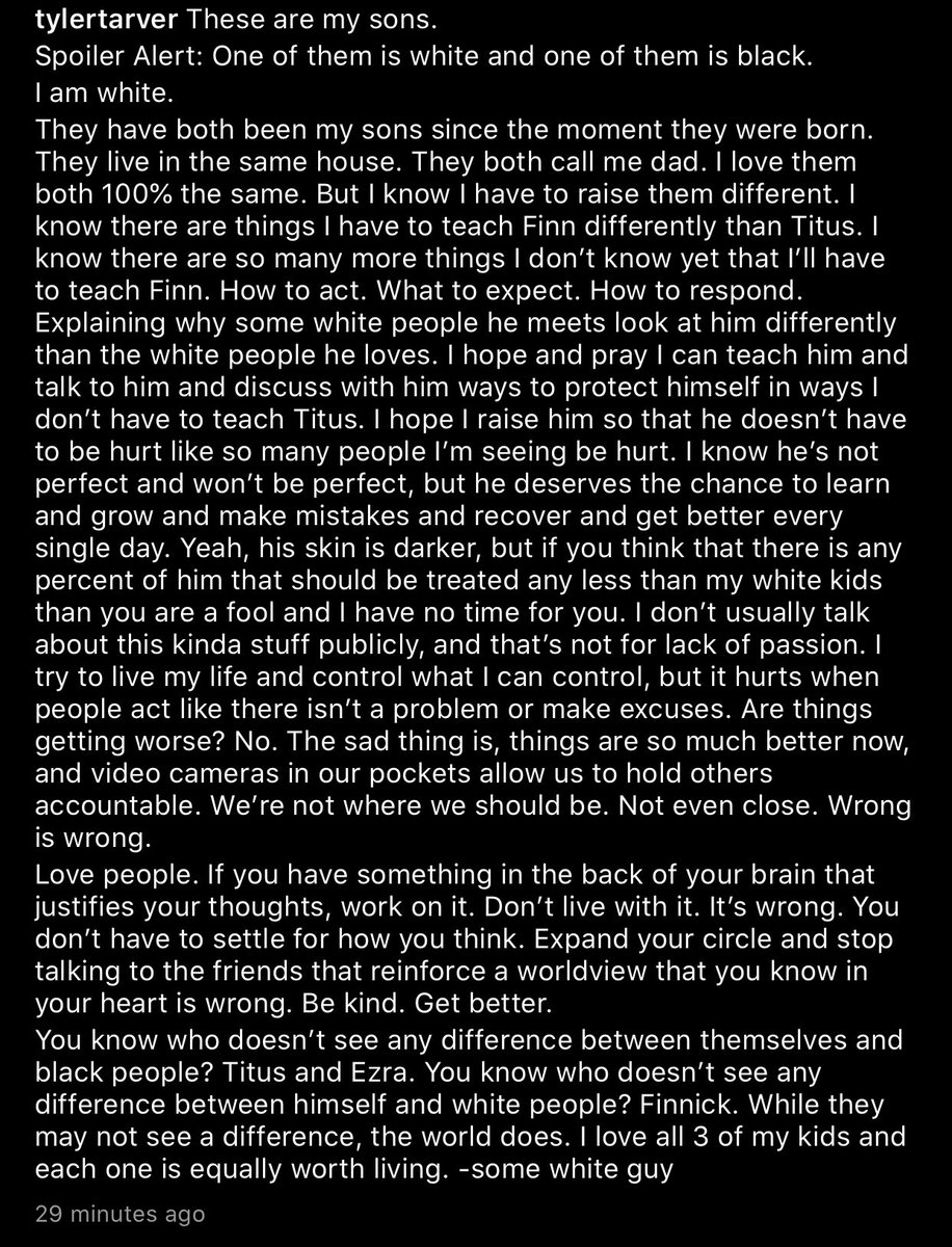 These are my sons. 

Spoiler Alert: One of them is white and one of them is black. 

I am white.