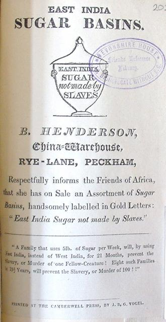 Advertisement by East India Sugar from the 1820s and I don't know their claim is true or not.