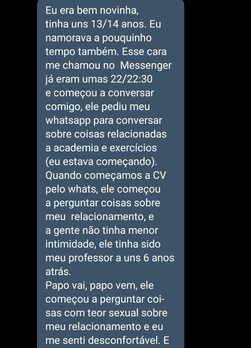 voz_mlavras's tweet photo. 2º relato 

Relato de uma garota que na época tinha 13/14 anos sobre o mesmo professor de Ed física do caso anterior. https://t.co/V280dCXlNq