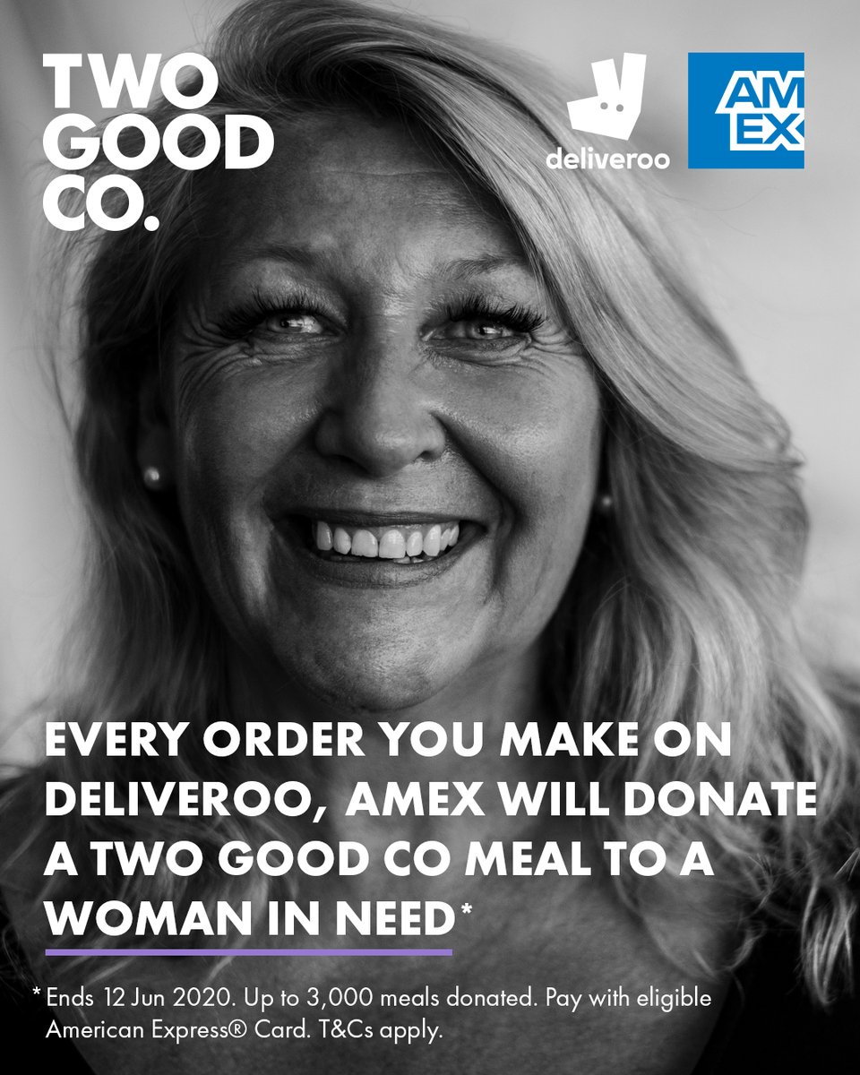 Amex Australia (@amexau) on Twitter photo We’re backing <a href="/twogoodco/">Two Good Co</a> by donating 10,000 meals to shelters that support survivors of domestic violence and with your help, we can extend the love further. Find out how your next <a href="/Deliveroo_AU/">Deliveroo (AU)</a> meal can help someone in need. T&Cs apply. twogood.com.au #BetterTwoGether We’re backing <a href="/twogoodco/">Two Good Co</a> by donating 10,000 meals to shelters that support survivors of domestic violence and with your help, we can extend the love further. Find out how your next <a href="/Deliveroo_AU/">Deliveroo (AU)</a> meal can help someone in need. T&Cs apply. twogood.com.au #BetterTwoGether