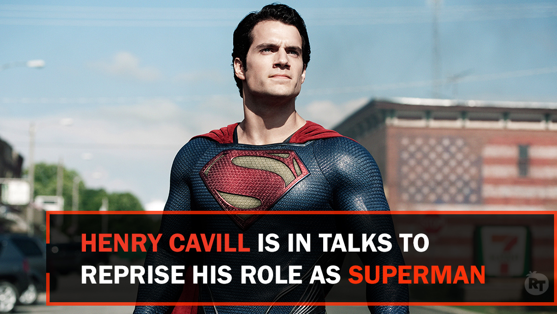 RottenTomatoes's tweet photo. #Superman returns! Henry Cavill is in talks to reprise his role as The Man of Steel in the DC Universe.

via @Deadline - https://t.co/WADL7EAYcm https://t.co/rJVLczZUMG