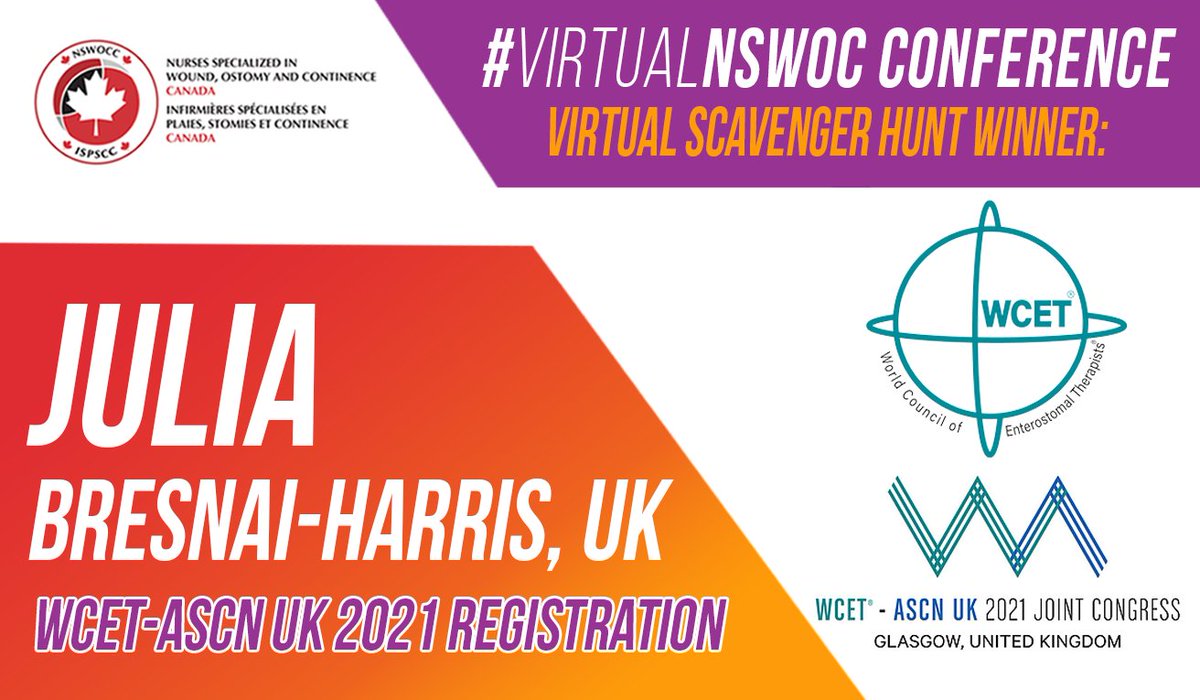 NSWOC's tweet photo. We're happy to announce the winners of our #VirtualNSWOC Conference Scavenger Hunt - thank you for taking the time to visit each conference exhibitor's Virtual Exhibitor Booth to find the answers.
Julia Bresnai-Harris wins a registration to the WCET-ASCN UK 2021 Join Congress! https://t.co/VI8mQp59ay
