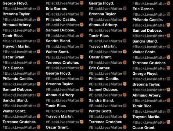 Support your friends, support your peers, be respectful, this is not about you or your feelings. Remember George Floyd, say his name, spread his story. But remember anti-blackness is institutional and constant. Remember all of it's victims