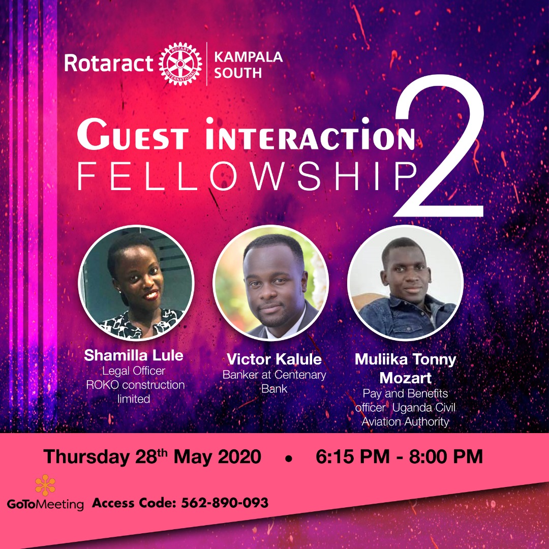 rctkampalasouth's tweet photo. We had a chat with 3 soon to be inducted guests and we're having more of the same today.
We will be having an interaction with Shamilla, Victor and Tonny in an online meeting starting 6:15pm.

Use the details on the flyer to join us. https://t.co/rRqQbV0lTj