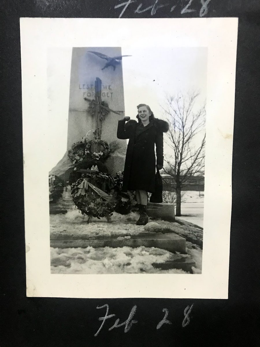 Most of the photos seem to be of Veryl and her sister Verna along with their friends, boyfriends, and relatives. The settings vary widely, from the beach to a wreath-laying ceremony at a WWI monument.