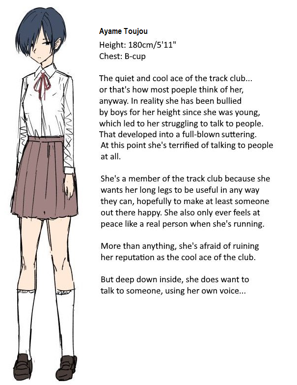 1. Number one, of course, is Ayame Toujou. Just look. Everything there is to know about her is down there. She always tries her hardest, even when she hates herself and her body. Awaiting for an eternity for someone to show her just how beautiful she really is inside. Best girl.