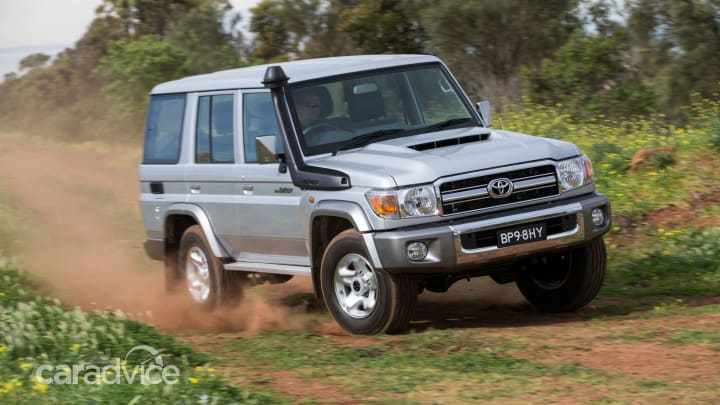 Traction systems: There are two distinct schools of thought in this area: new tech and old-school. First, let’s look at the Land Cruiser. With 4x4 engaged and your locker dial twisted to ‘FR.RR’, all four wheels are locked together – no leaking of torque to spinning wheels.