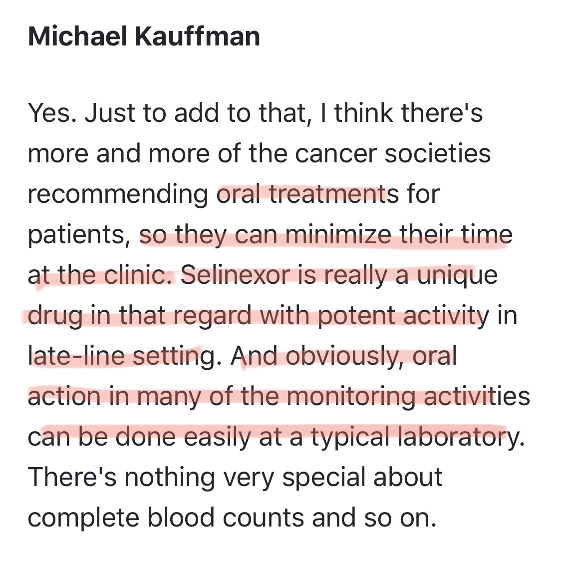  $KPTIFirst as to selinexor safety (lower PN) and convenience—Both advantages flow from fact that SVd is once-weekly, meaning less frequent monitoring visits & less Velcade-related tox (namely, PN):