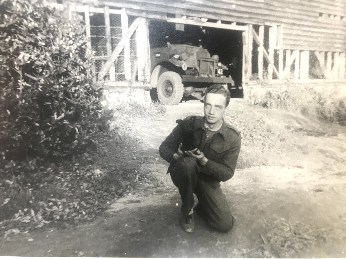 Several pictures of a guy identified as "Torchy." He sends a postcard that says, "Taken Nov 9/41The dog is our mascot and what a one he makes. Just as stupid as the rest of us."