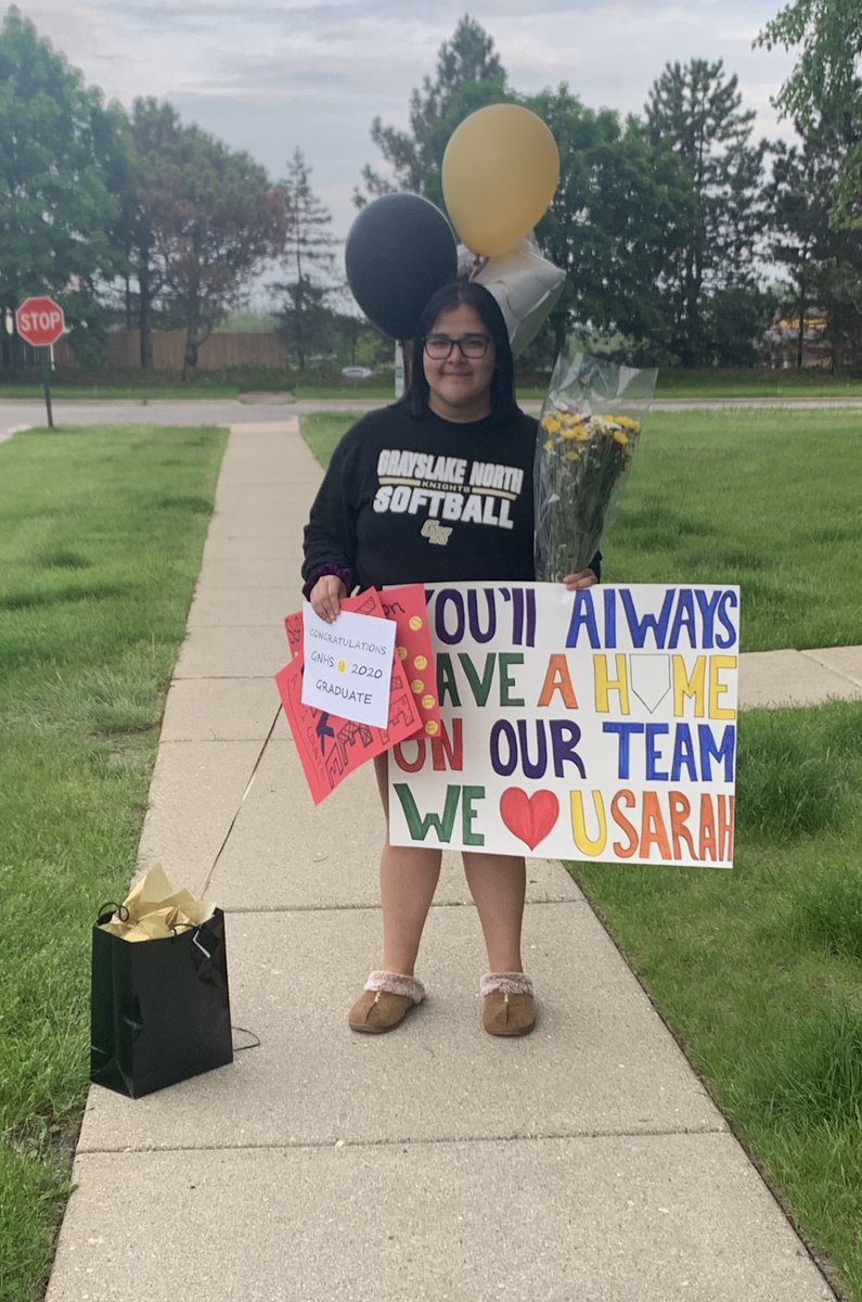 GNHSSball's tweet photo. Thank you to all who came out for our senior parade!! I wish we could have celebrated on the field instead but we still wanted to show you all how much we appreciate you!! 👩‍🎓👩‍🎓 @sarahxmunoz @scoutkram55 @fmstanderski @ninaanicole24 https://t.co/wV4D08cEA3