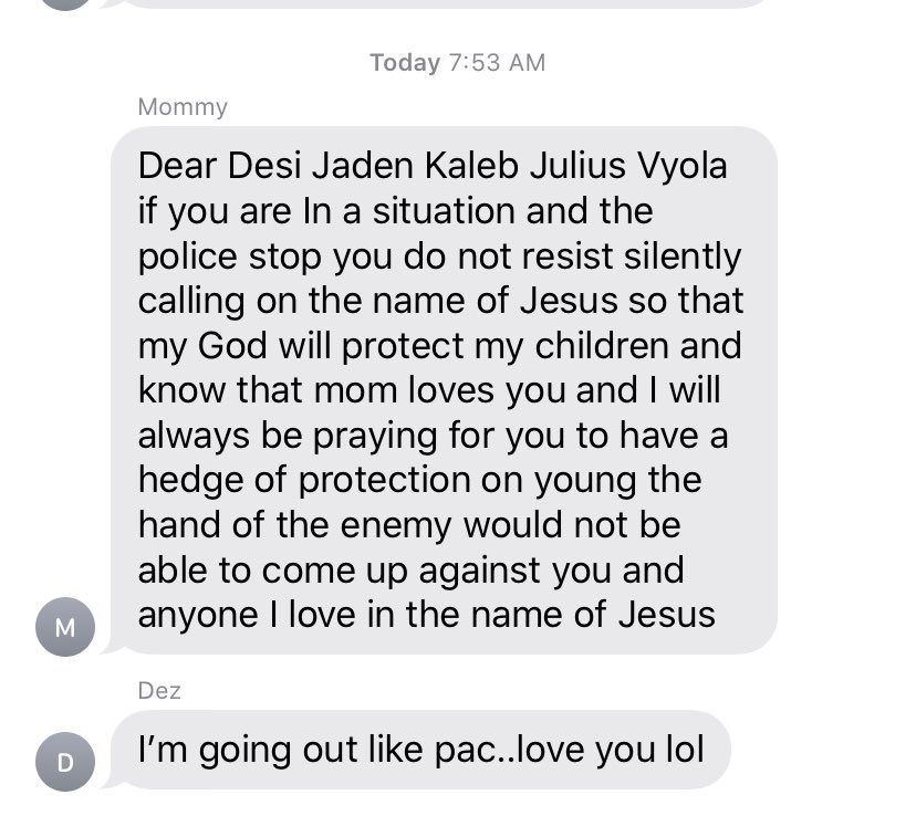 A convo I’ve had with a Family member every yr since I was 10 This is routine in Black household. If you havent had this convo in your house ask yourself why?