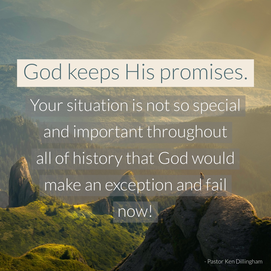 LifewayDayton's tweet photo. God always keeps His promises. Always.

You are not so special, that God will decide all of a sudden to fail to keep His promise, or stop being God... just for you! 😀

Have faith. Simply believe. https://t.co/cR5OjanaBh