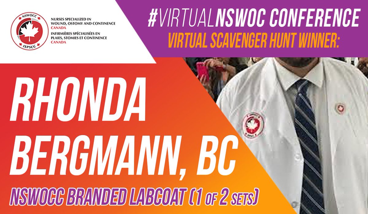 NSWOC's tweet photo. We're happy to announce the winners of our #VirtualNSWOC Conference Scavenger Hunt - thank you for taking the time to visit each conference exhibitor's Virtual Exhibitor Booth to find the answers.
Melissa Berube of NB & Rhonda Bergmann of BC each win an NSWOCC-branded labcoat! https://t.co/yZ82xRfAHG