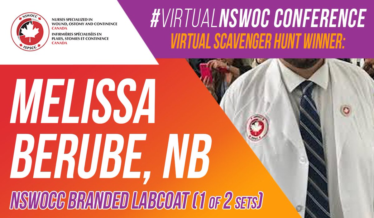 NSWOC's tweet photo. We're happy to announce the winners of our #VirtualNSWOC Conference Scavenger Hunt - thank you for taking the time to visit each conference exhibitor's Virtual Exhibitor Booth to find the answers.
Melissa Berube of NB & Rhonda Bergmann of BC each win an NSWOCC-branded labcoat! https://t.co/yZ82xRfAHG