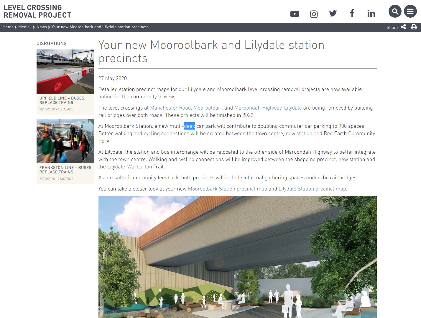 Daniel Bowen I Think They Mean Multi Deck Car Park Not Multi Desk Good To See Lilydale Station Gets An Entrance On Both Sides Of Maroondah Highway T Co Tq6psxynr1 T Co Mzteyks5c2 Twitter