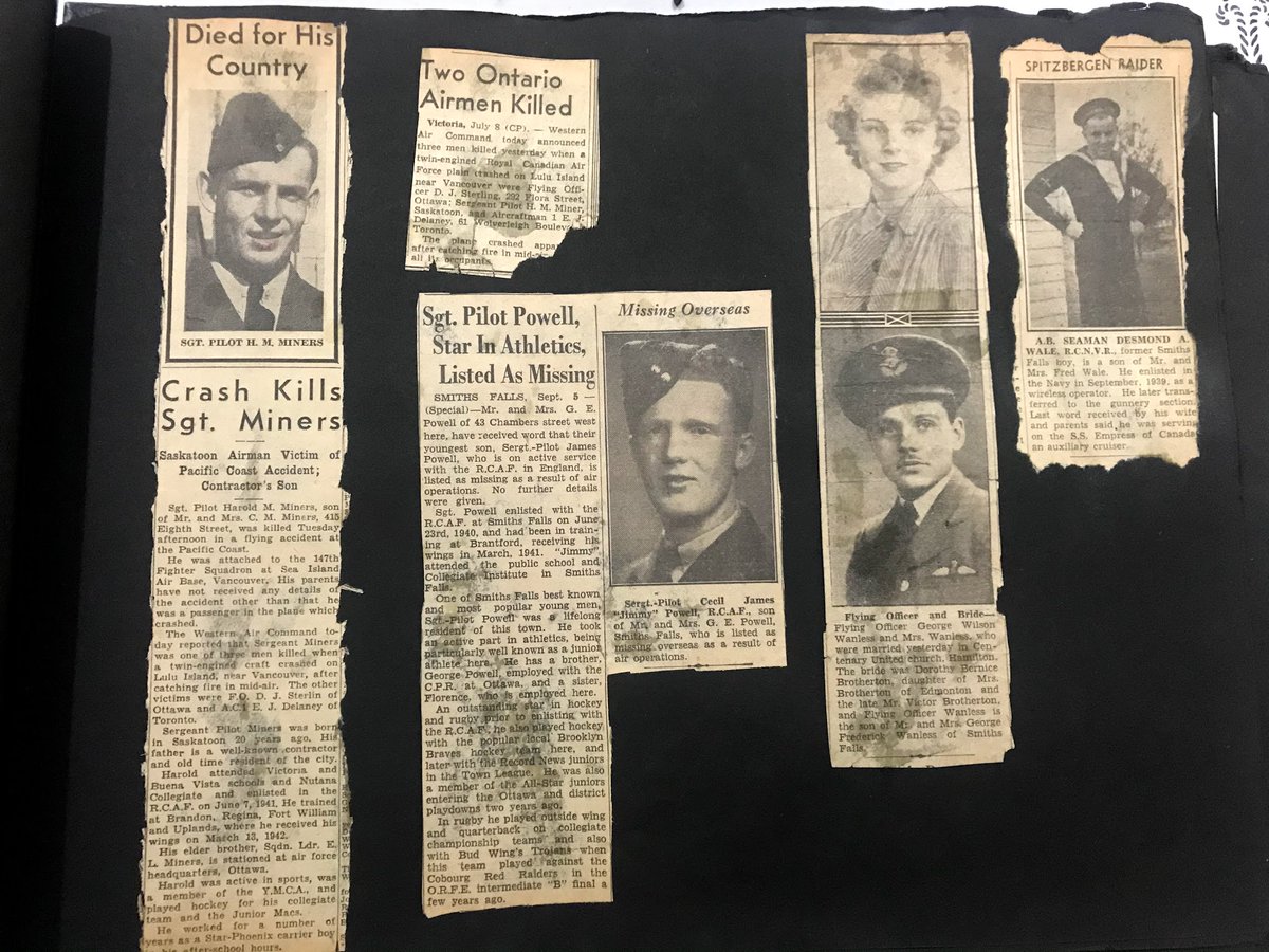 There are now pages of newspaper clippings, many of them announcing deaths.