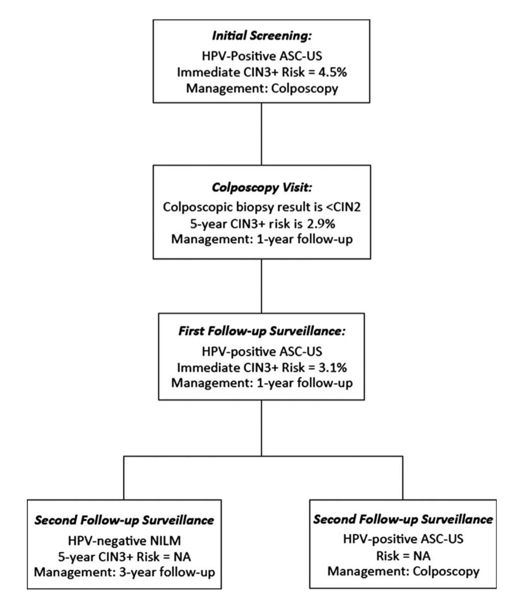 Recently found out about the new 2019 ASCCP guidelines for cervical cancer screening, with a shift toward risk-based  clinical action thresholds: journals.lww.com/jlgtd/Fulltext…
✳️Important to understand how our path diagnoses impact patient management!
#CytoPath #GynPath Thanks <a href="/cjvand/">Chris VandenBussche</a>!