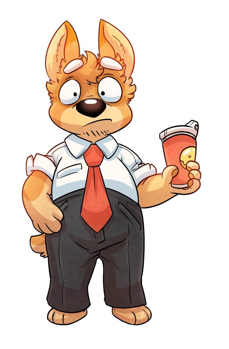 Tate - A corgi who works within an office, he has the blessing/curse of being self aware of the fact that he's in weight gain erotica. Because of this, he tries his best to avoid being the victim of the scenario, but inflicts the scenario onto his coworkers.