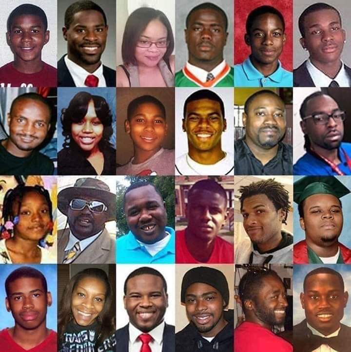 These are some (SOME) of the BIPOC folks that were unarmed but shot down by police. Know their faces, their names, & how they were murdered for simply being a different color.All the while armed white people can march straight into government buildings w/o any retaliation.