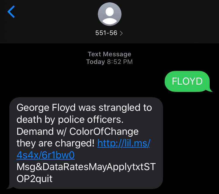  DON'T RETWEET if you have a cell, you can text these phrases to the following numbers to find out more ways to help:55156 FLOYD668366 JUSTICEi notice the 2nd has been commonly typo'd when shared online, so i've included this here to share!
