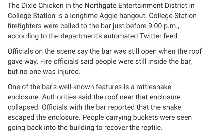 chicknfriedryan's tweet photo. THE RATTLESNAKE AT THE DIXIE CHICKEN ESCAPED???? https://t.co/dhlqiISV9T