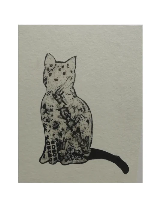 #イラスト好きさんと繋がりたい #絵描きさんと繋がりたい #イラスト #絵   銅版画3匹の猫の一匹目 