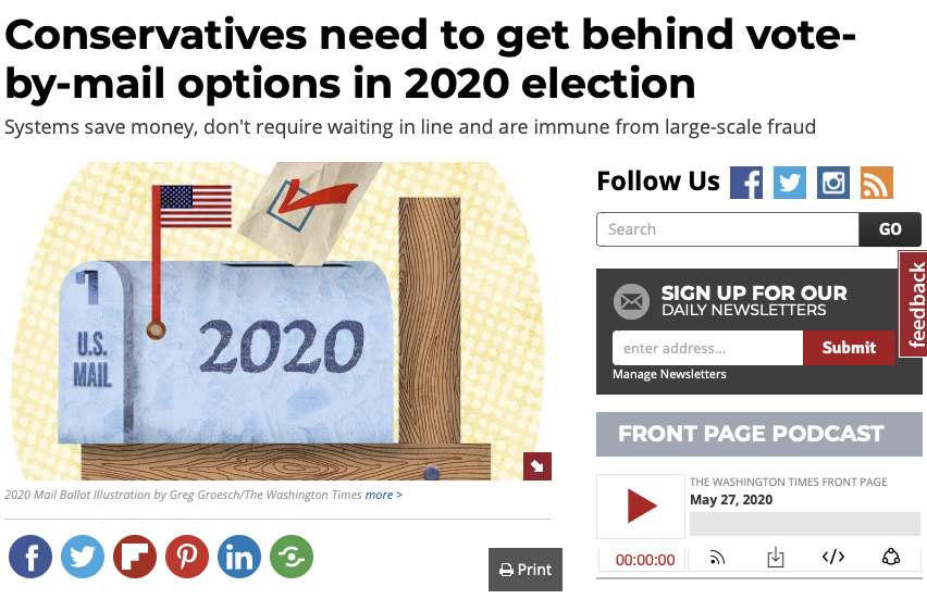 8/ @MichaelSteele &  @elilehrerdc for  @WashTimes: https://www.washingtontimes.com/news/2020/mar/24/conservatives-must-get-behind-vote-by-mail-options/
