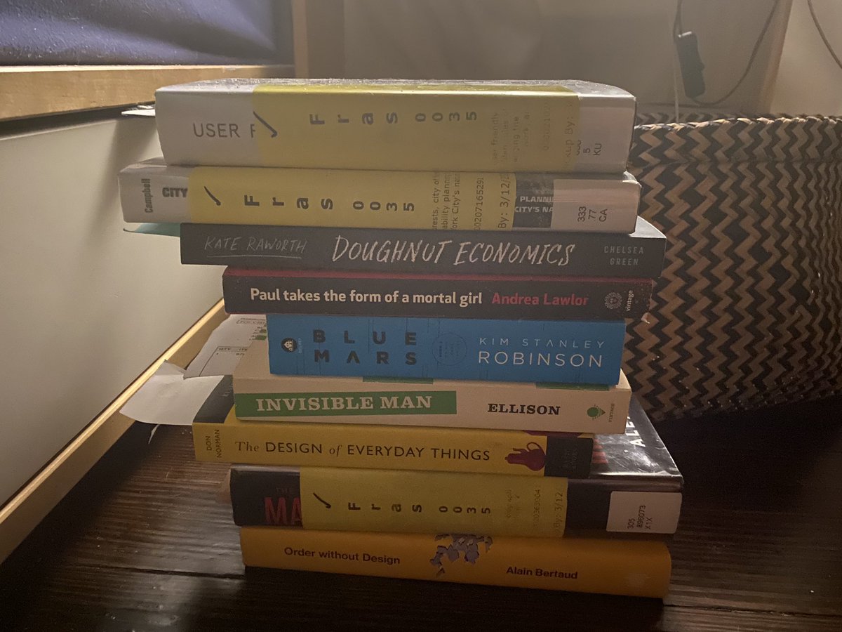 @dholtby @emmakmt @quinnmacdonald @abigailkidd @brennn0 @gdholtby @OutpostNorthern @sarahboiv these look great!! my read pile is these - i stubbornly read too many things at once - plus just finished The Left Hand of Darkness via library app.