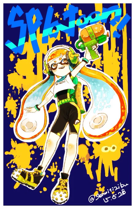 splatoon1の発売当時に描いてた絵でおちゃにご、おつまみは良いぞ 