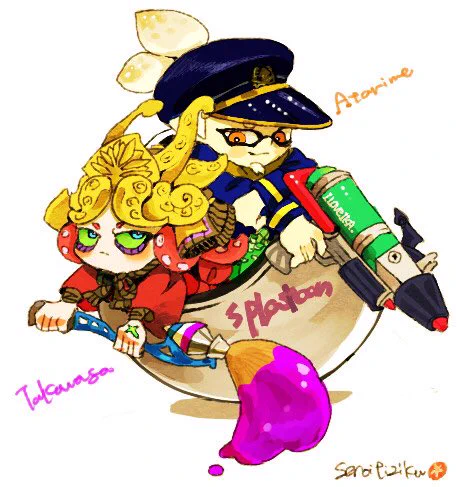 splatoon1の発売当時に描いてた絵でおちゃにご、おつまみは良いぞ 