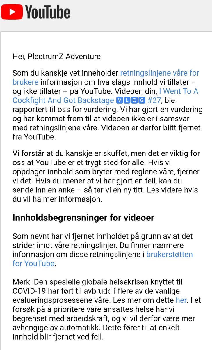 PlectrumZVlogs's tweet photo. @h3h3productions  3 time youtube takes down a video they apologized for taking down .. what the actual fuck is going down over there... https://t.co/xs735LCHf0