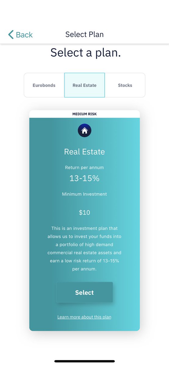 debt are more risky than others. The real estate investment Risevest is offering is classified as a medium risk investment which means that the returns could likely be higher or lower than the 13-15% returns promised. Last year the investment reported 17% returns.The stock